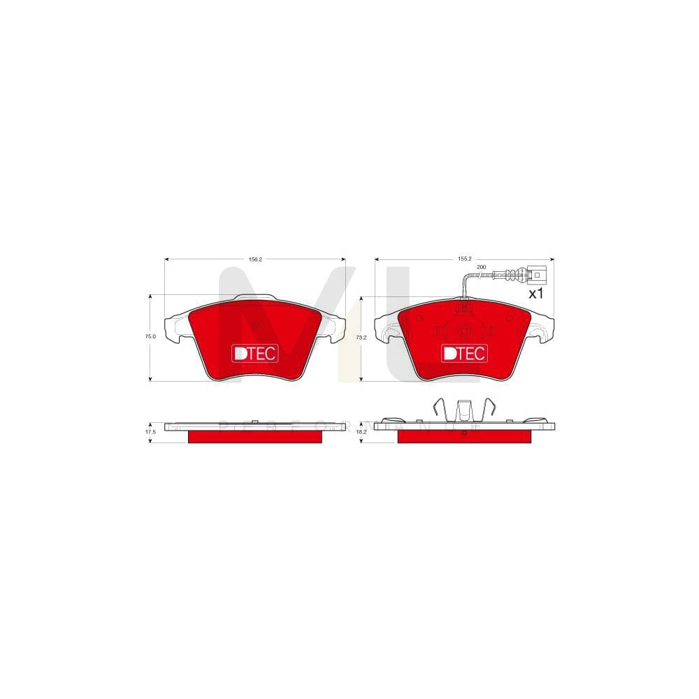 TRW Dtec Cotec Gdb1556Dte Brake Pad Set Incl. Wear Warning Contact