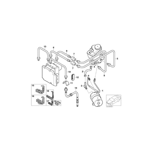 Genuine BMW 34326761169 E46 Pipe M12/M12 (Inc. 330xd, 330xi & 325xi)