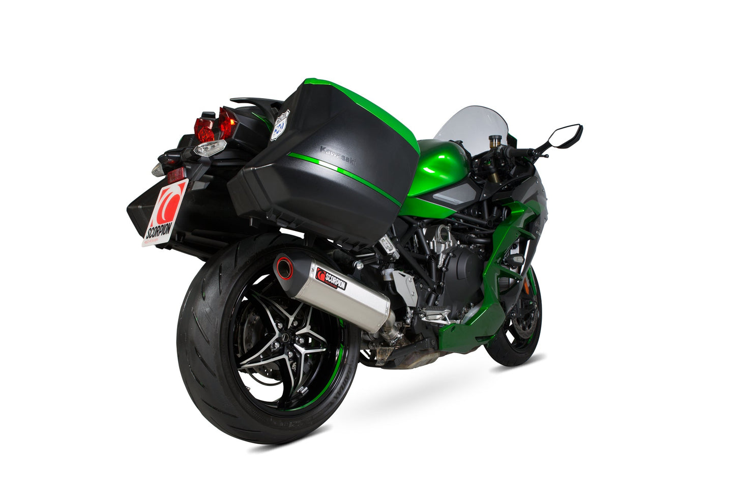 Scorpion RKA122SEO Kawasaki Serket Parallel Slip-On - Brushed Stainless Steel Sleeve (Ninja H2-SX / H2-SX SE) | ML Performance UK UK