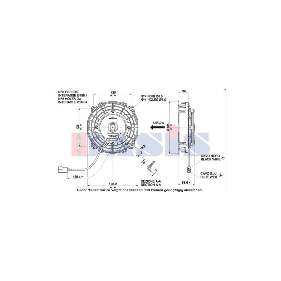 AKS Dasis 870239N Fan, A / C Condenser