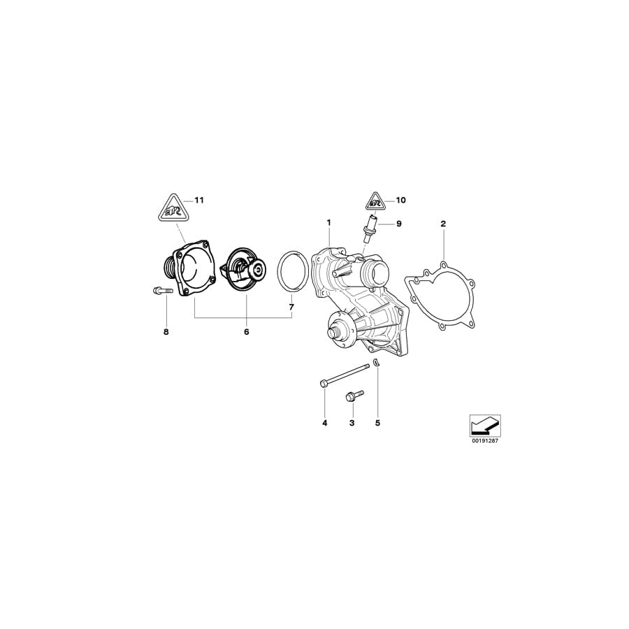 Genuine BMW 11531437526 E39 E38 Thermostat With Characteristics Control (Inc. 540iP, 740iL & 740i)