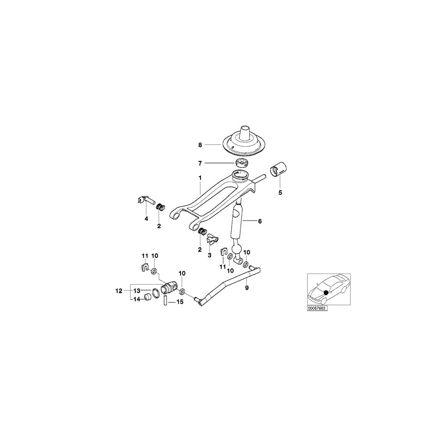 Genuine BMW 25111434658 E46 Shifting Arm, Double Rod (Inc. 330xi, 330xd & 325xi)
