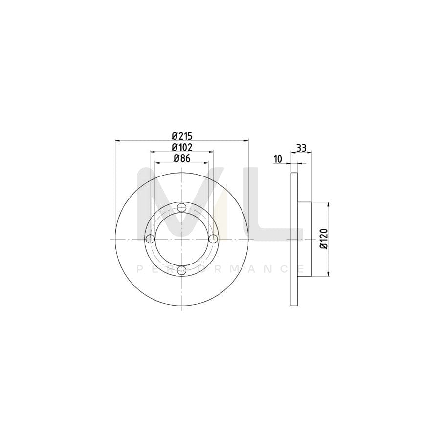 TEXTAR 92102700 Brake Disc for DAEWOO Tico Solid, without wheel hub, without wheel studs  - 1 piece