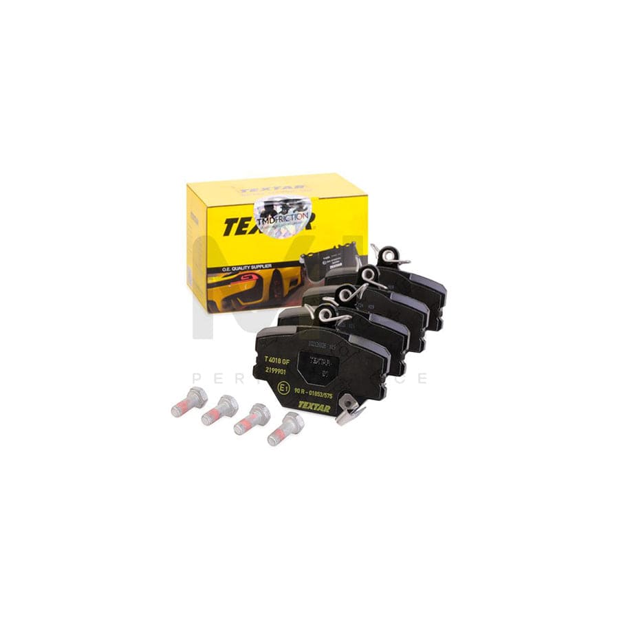 TEXTAR 2199901 Brake pad set with acoustic wear warning, with brake caliper screws