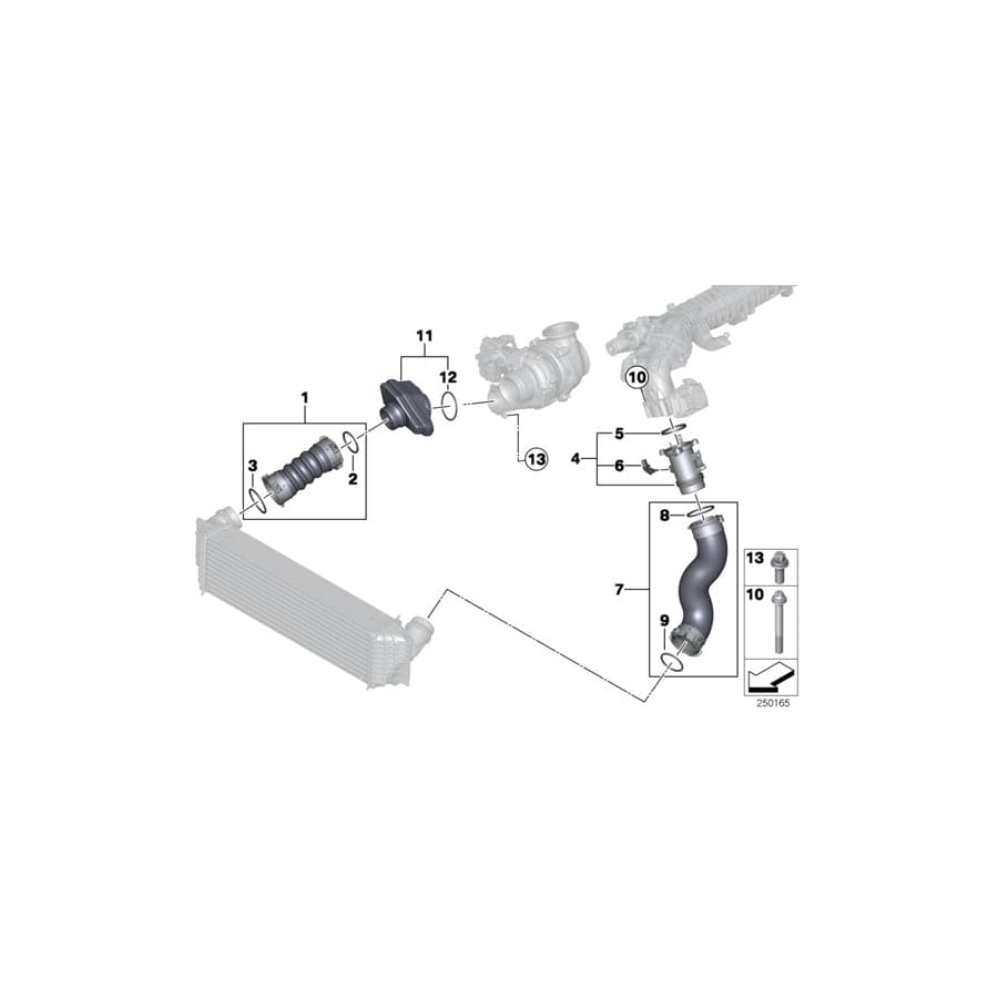 Genuine BMW 11617823233 F26 F32 F36 Charge Air Line (Inc. X4 35dX, 430dX & 330d)
