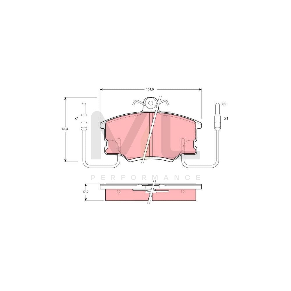 TRW Gdb464 Brake Pad Set Incl. Wear Warning Contact, With Brake Caliper Screws, With Accessories