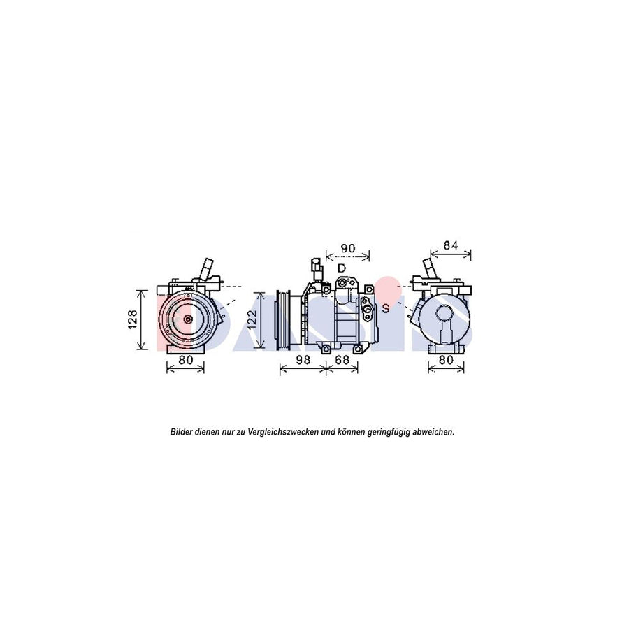 AKS Dasis 852564N Compressor, Air Conditioning for Hyundai I20 I Hatchback (Pb)