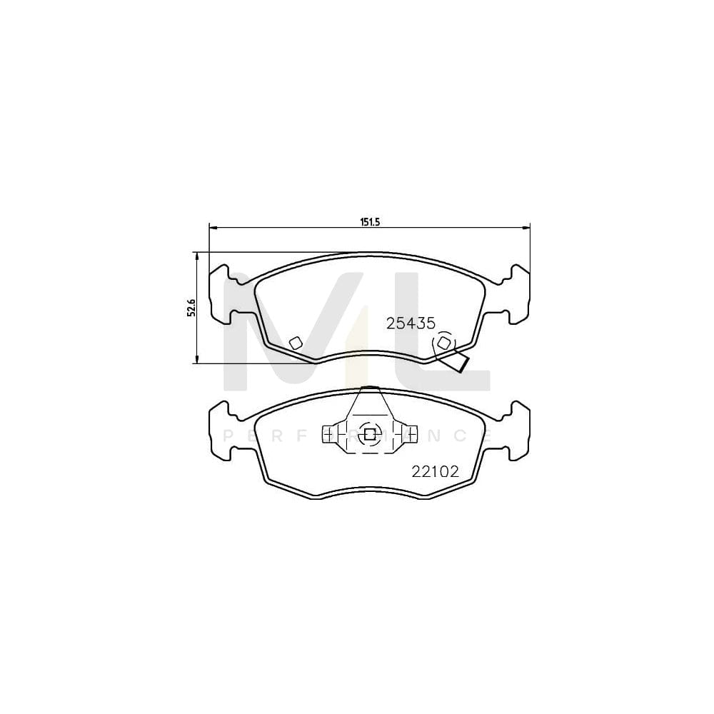 Hella 8DB 355 021-751 Brake Pad Set For Fiat 500 Hatchback (312) With Acoustic Wear Warning | ML Performance Car Parts