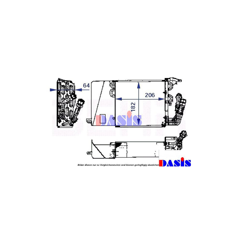 AKS Dasis 820191N Air Conditioning Evaporator Suitable for Mercedes-Benz T2