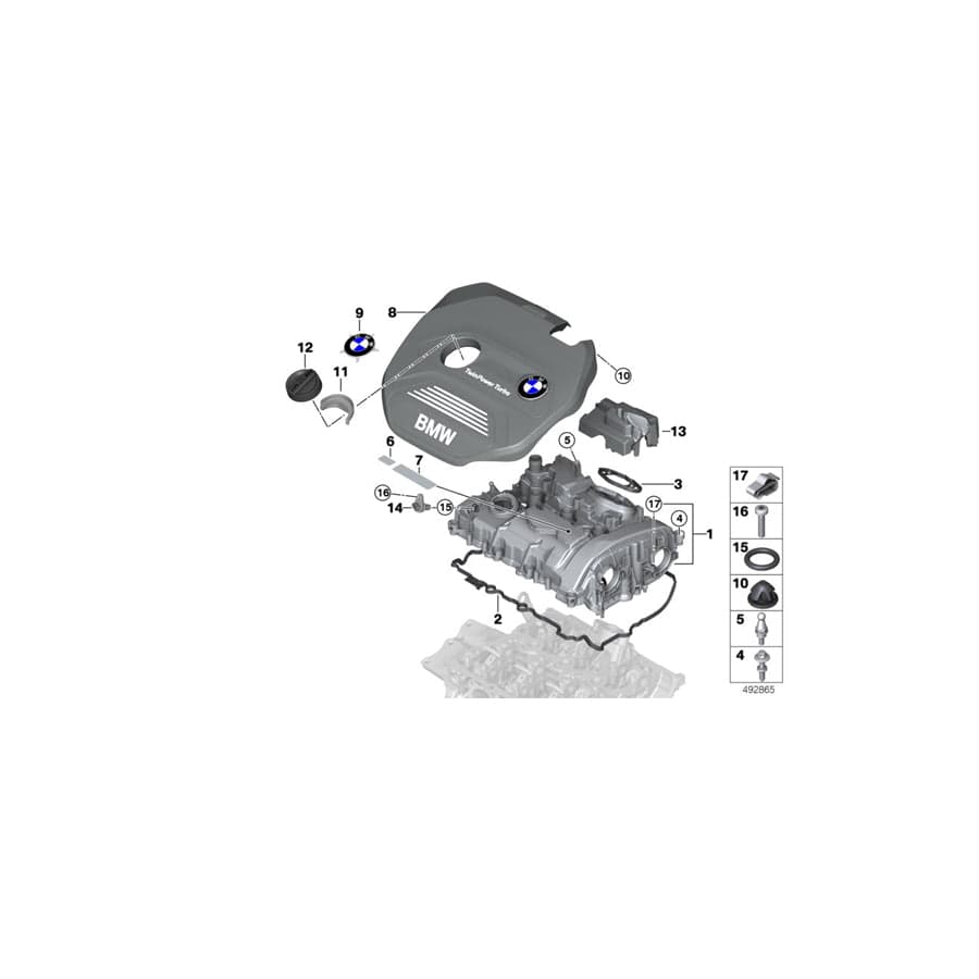 Genuine BMW 11128638458 F39 Cover For High-Pressure Pump (Inc. 225i, X1 28i & X1 20i)