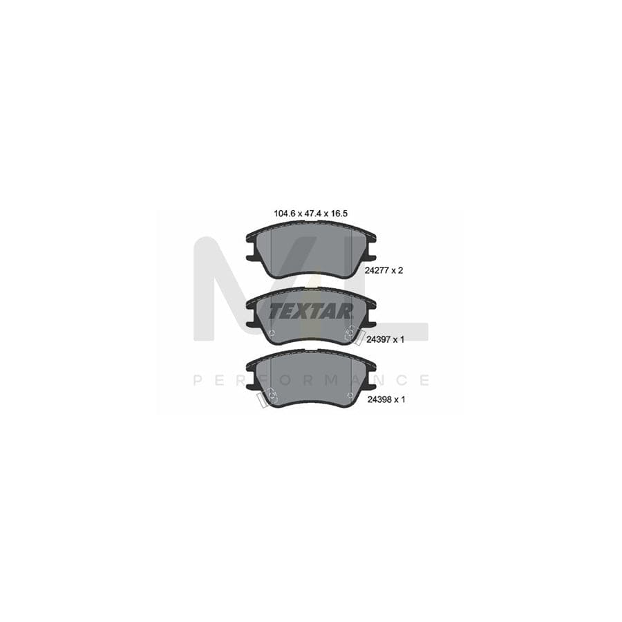 TEXTAR 2427701 Brake pad set for HYUNDAI Amica / Atoz (MX) with acoustic wear warning