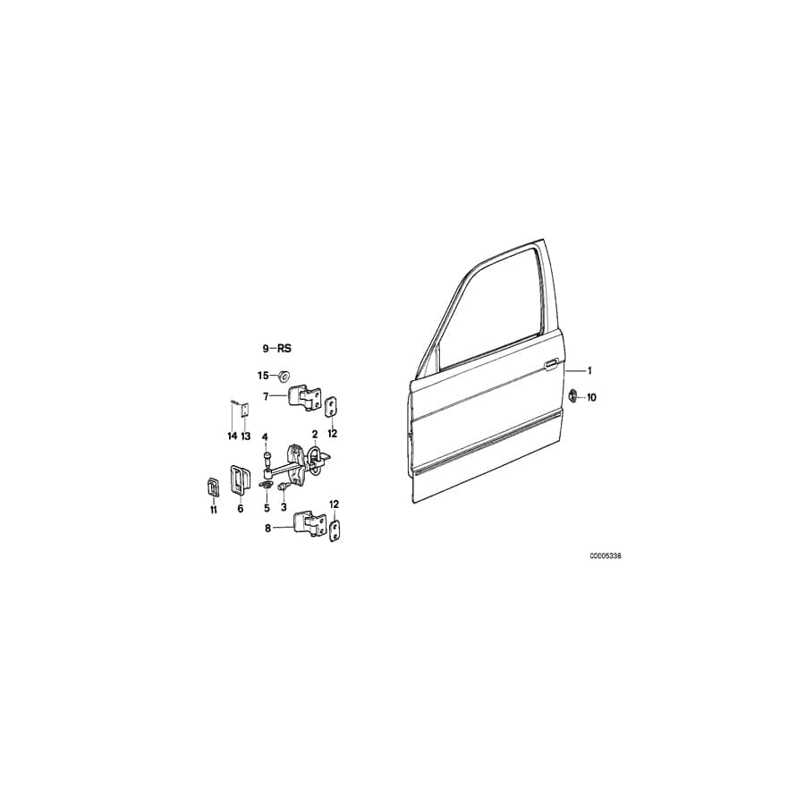 Genuine BMW 51211938275 E34 E32 Door Brake Gasket (Inc. 525ix, 740i & 518g)