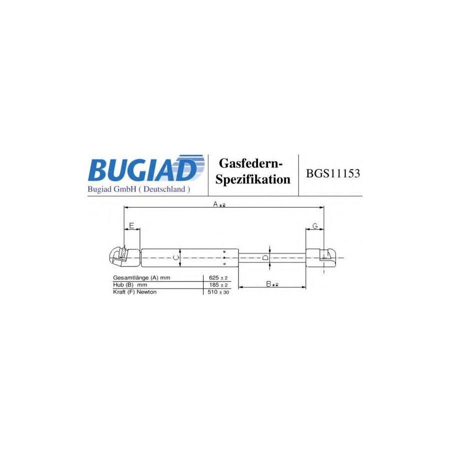 BUGIAD Bgs11153 Tailgate Strut for Honda Cr-V III (Re)