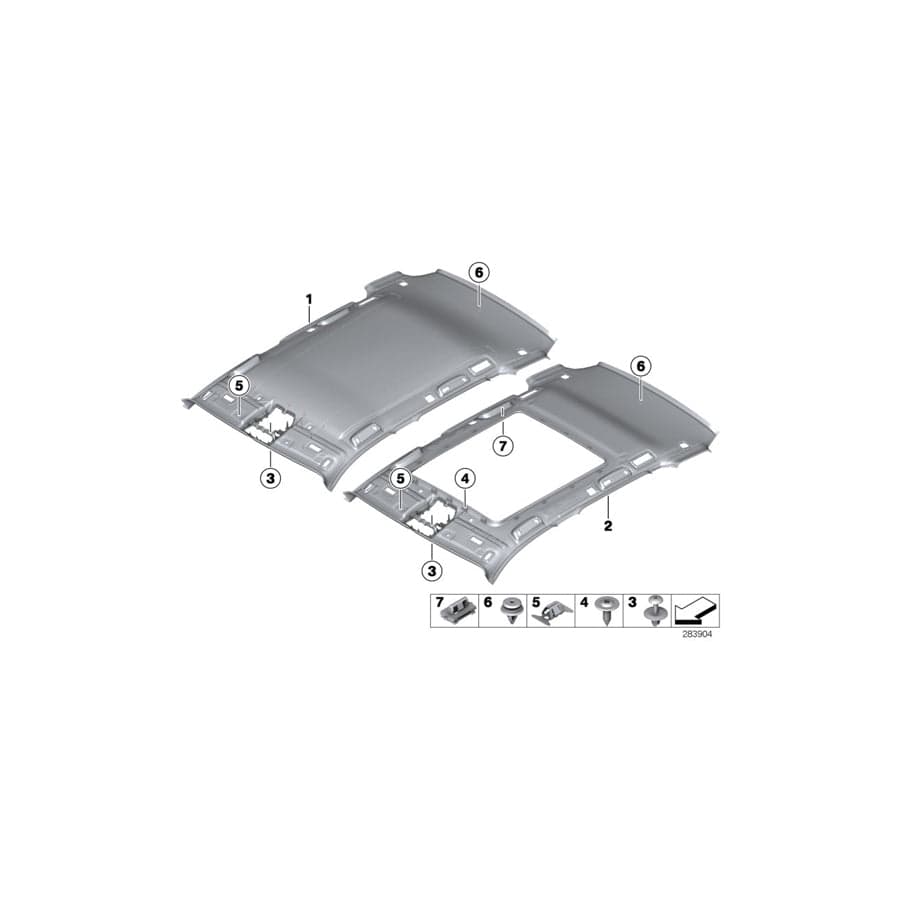 Genuine BMW 51447845190 F25 Headlining Panoramic Roof ANTHRAZIT (Inc. X3)