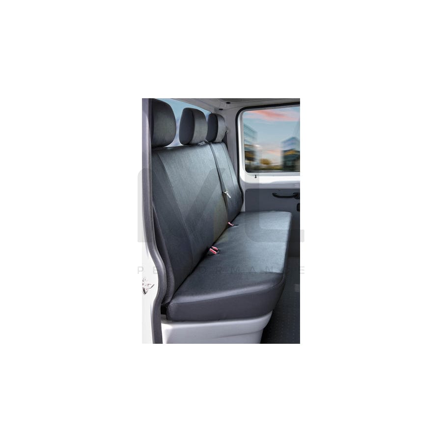 WALSER 11460 Car seat cover for VW TRANSPORTER Black, Leatherette, Polyester, Rear