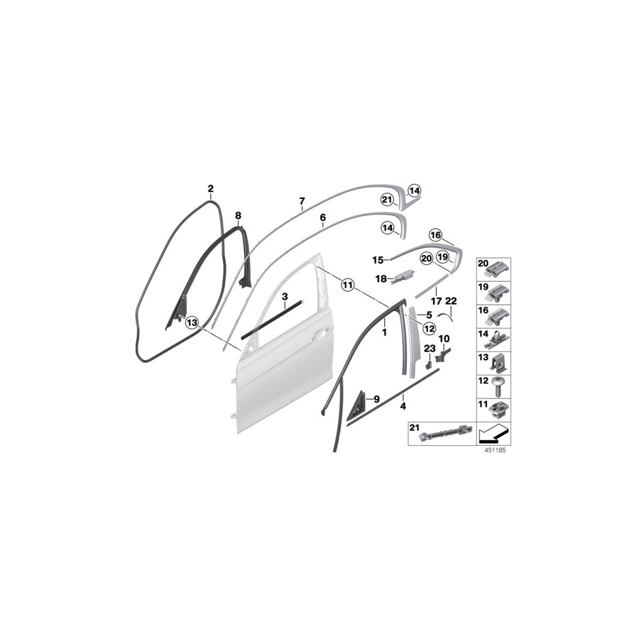 Genuine BMW 51337408040 F30 F31 Gasket, Railing Right (Inc. 320d ed, 340iX & 335i)