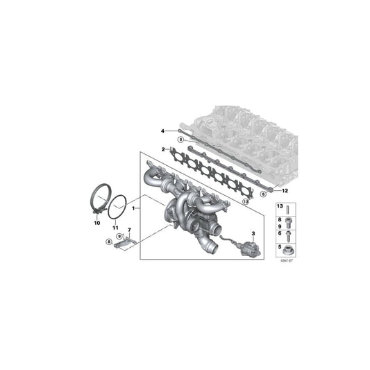 Genuine BMW 11659423787 G30 F34 F21 Turbocharger With Exhaust Manifold (Inc. M240iX, 740Li & M240i)