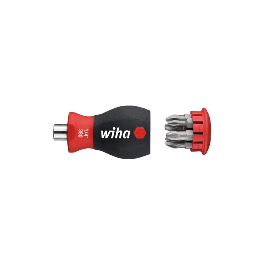 Wiha WHA33741 Magnetic SoftFinish® Stubby Screwdriver with Bit Magazine (PH, PZ)