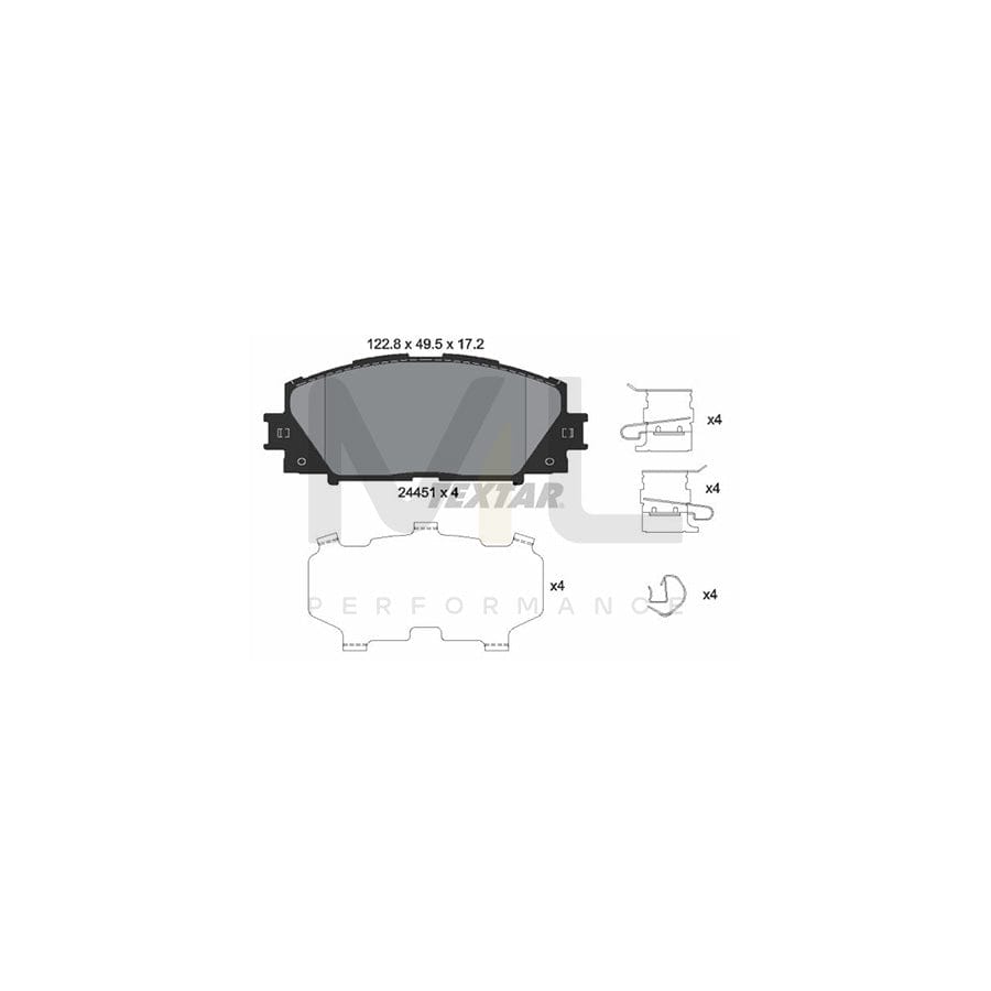 TEXTAR 2445103 Brake pad set not prepared for wear indicator, with accessories