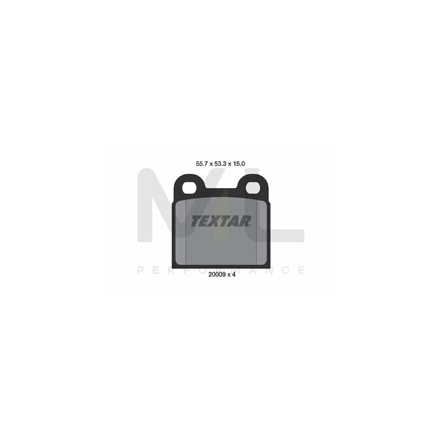 TEXTAR 2000906 Brake pad set not prepared for wear indicator
