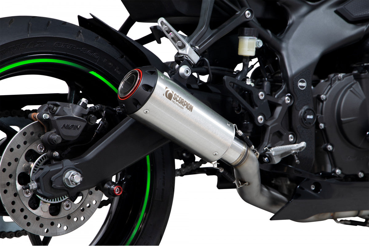 Scorpion PKA140SYSSEO Kawasaki Ninja ZX-25R Red Power Full System  - Brushed Stainless Steel Sleeve | ML Performance UK UK