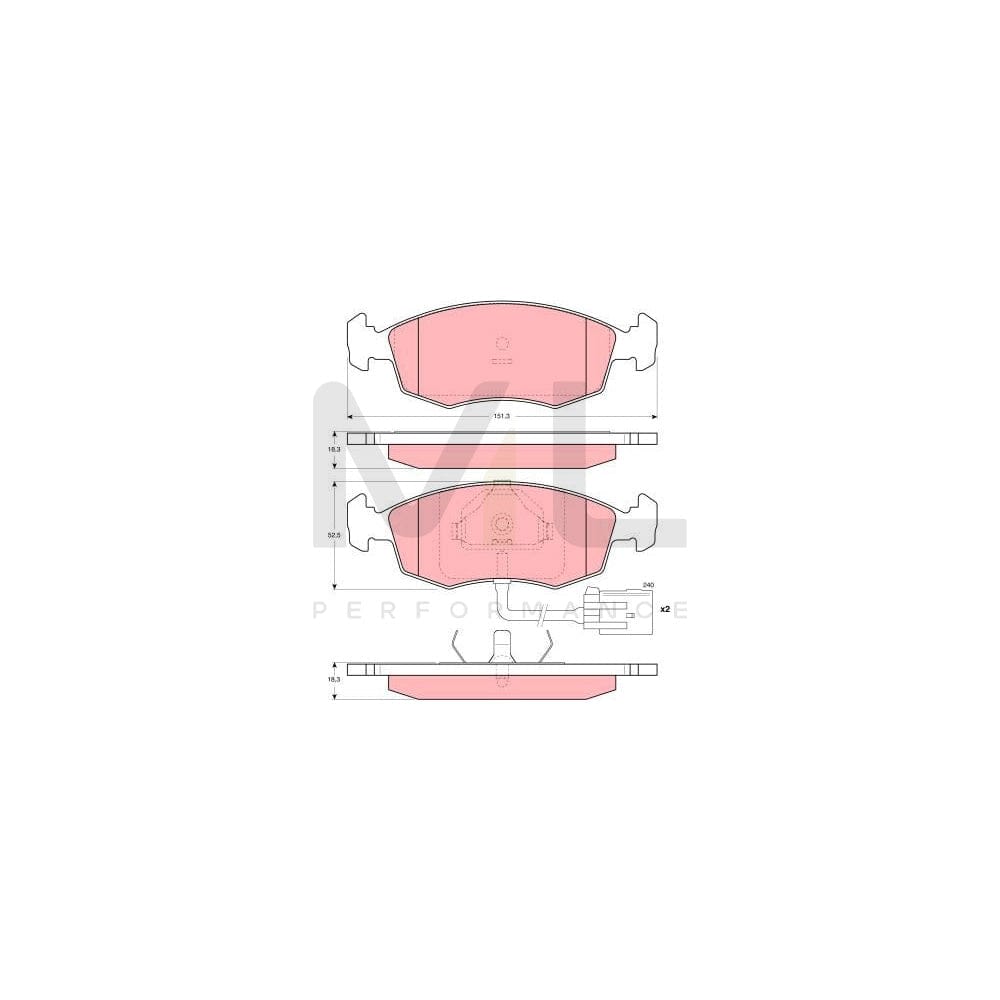 TRW Gdb1208 Brake Pad Set Incl. Wear Warning Contact