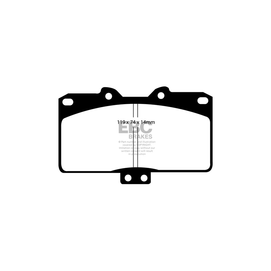 EBC PD02KF381 Mitsubishi 3000 Redstuff Front Brake Pad & Plain Disc Kit 2 | ML Performance UK Car Parts