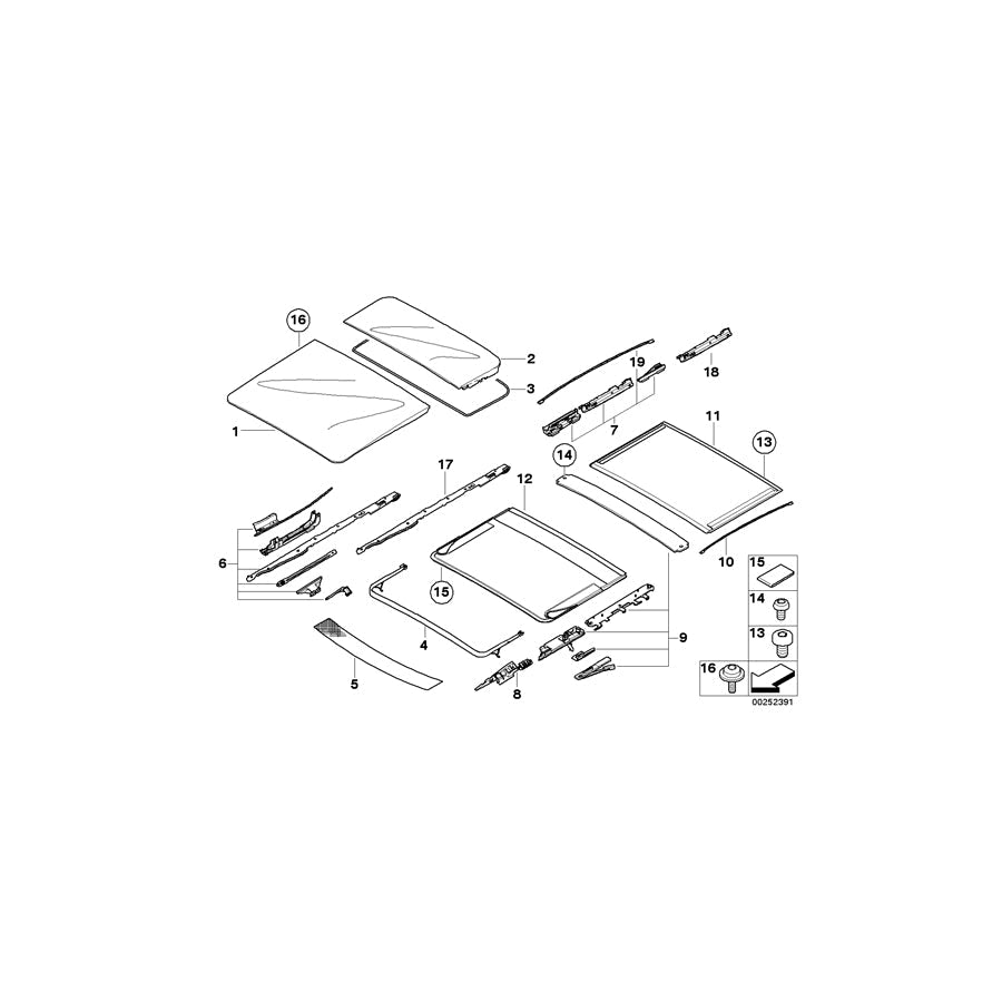 Genuine BMW 54137131038 E83 Supended Headliner BASALTGRAU (Inc. X3 1.8d, X3 2.0d & X3 3.0sd)