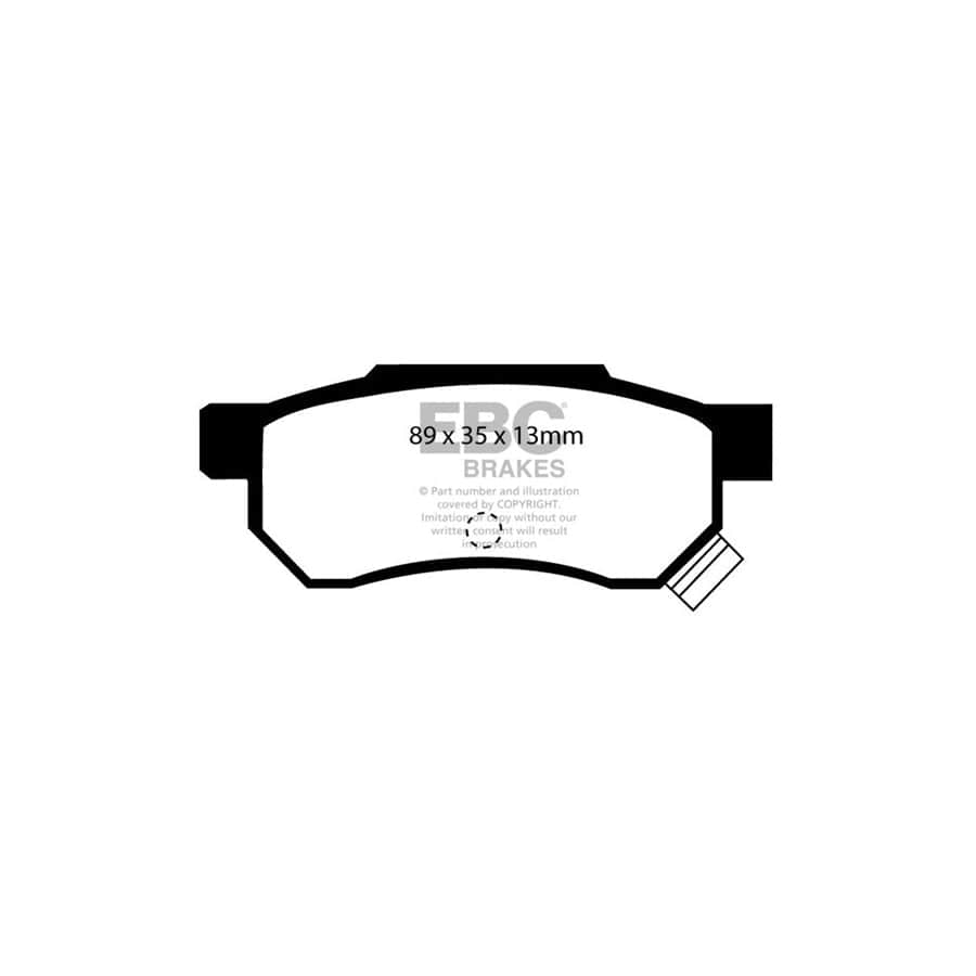 EBC PD03KR338 Honda Integra Yellowstuff Rear Brake Pad & Plain Disc Kit - Akebono Caliper 2 | ML Performance UK Car Parts