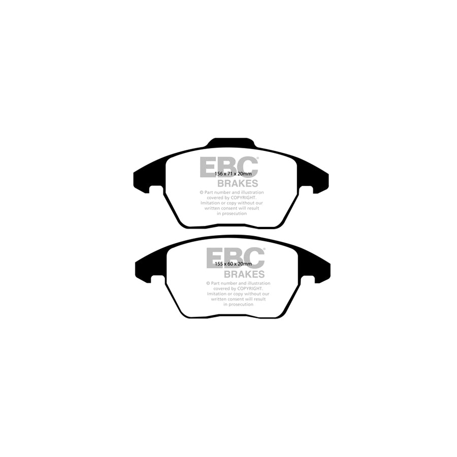 EBC PD01KF383 Citroen Peugeot Greenstuff Front Brake Pad & Plain Disc Kit  - Bosch/Girling/TRW Caliper (Inc. C4 & Peugeot 307) 2 | ML Performance UK Car Parts