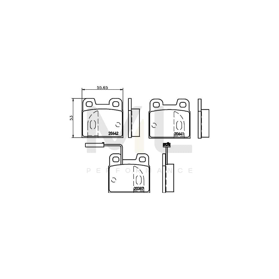 TEXTAR 2038701 Brake pad set with integrated wear warning contact