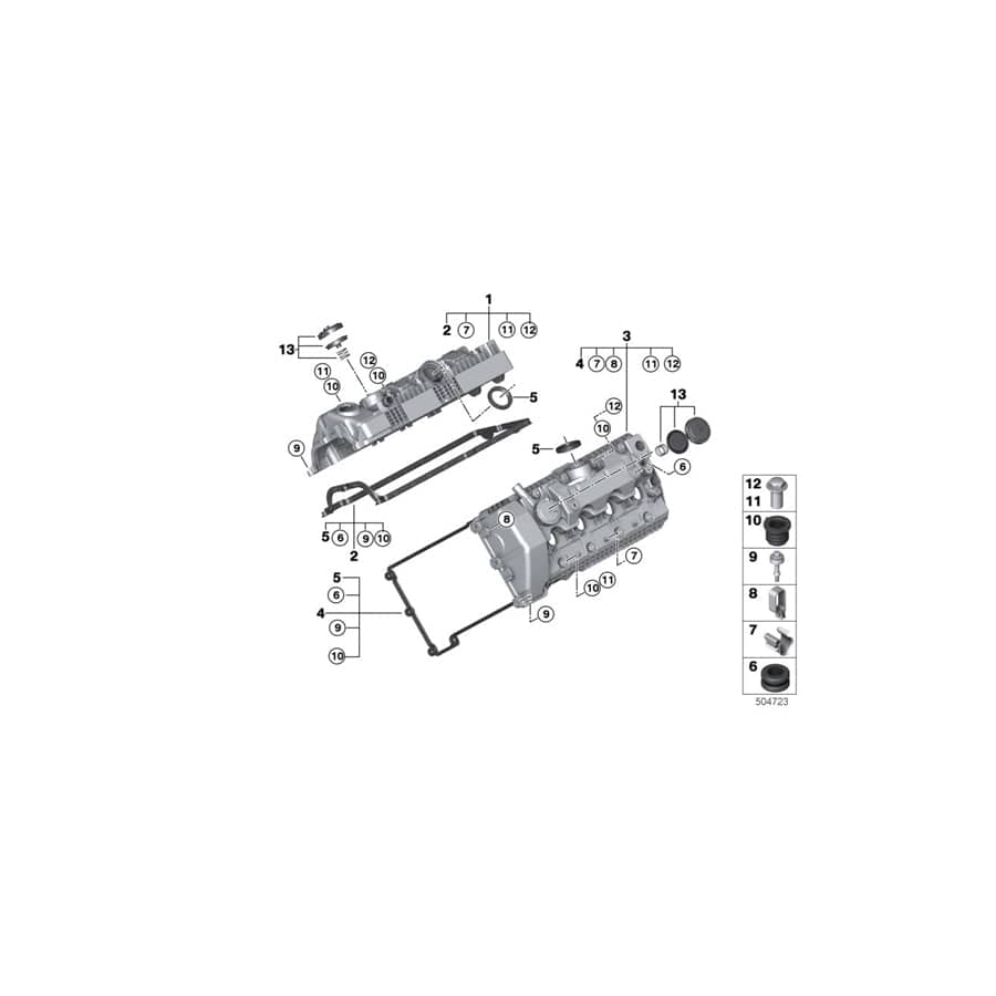 Genuine BMW 11617966219 E65 Blind Plug (Inc. AlpinaB7)