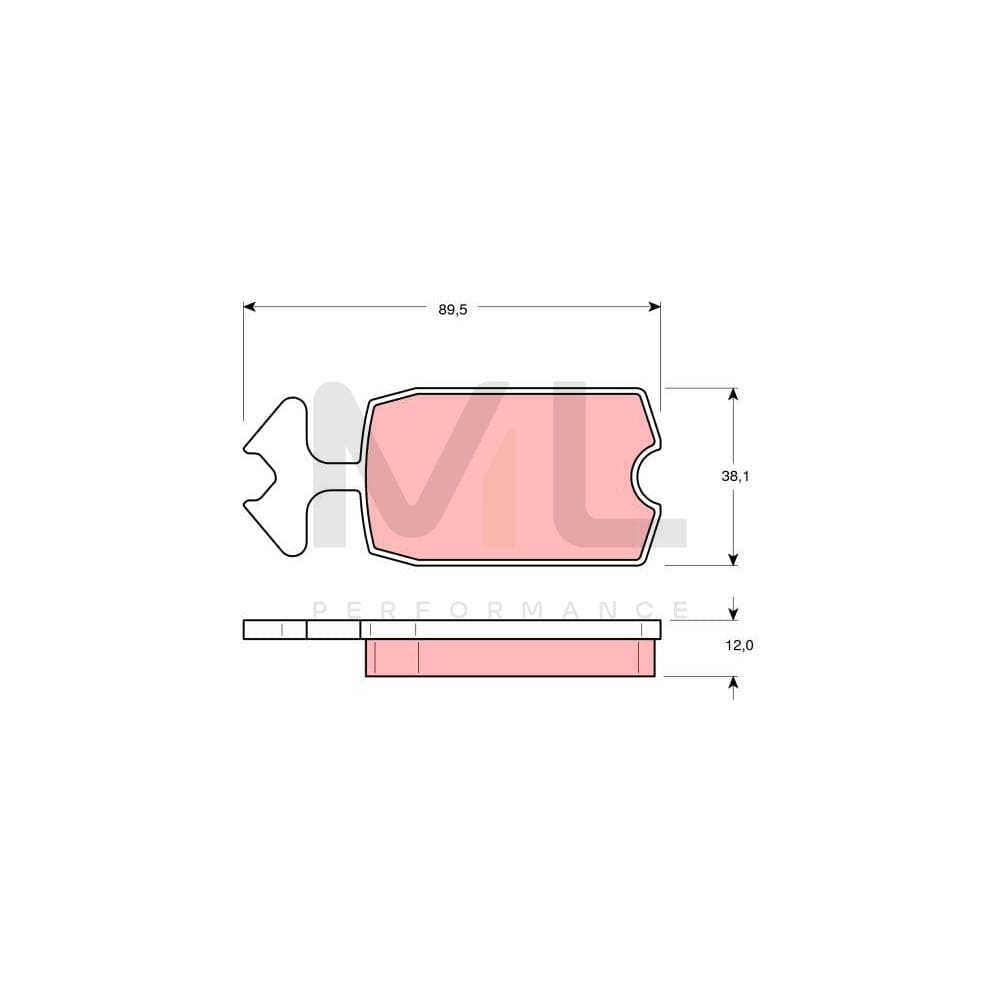 TRW Gdb127 Brake Pad Set Not Prepared For Wear Indicator