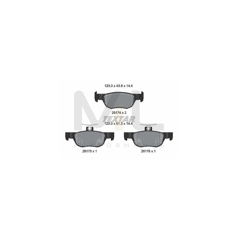 TEXTAR 2617401 Brake pad set incl. wear warning contact