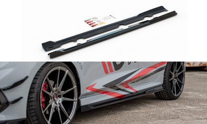 Maxton Design FO-FI-8-ST-SD2T Side Skirts Diffusers V.3 Ford Fiesta ST / ST-Line MK8 | ML Performance UK Car Parts
