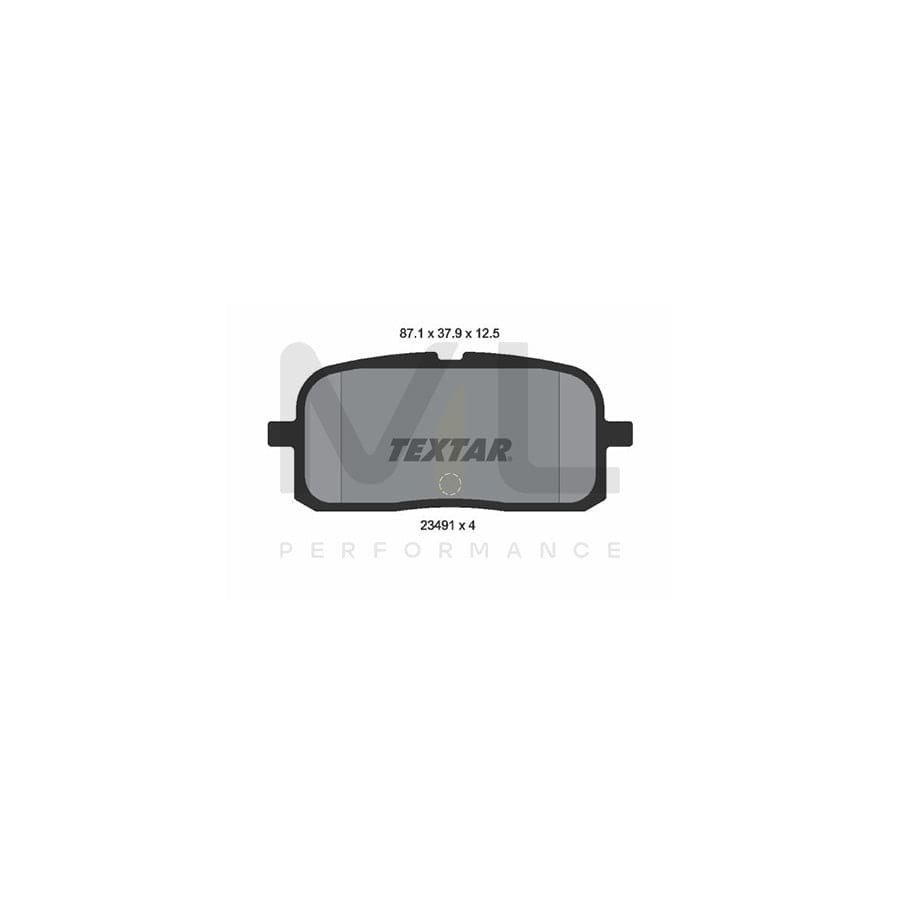 TEXTAR 2349101 Brake pad set not prepared for wear indicator