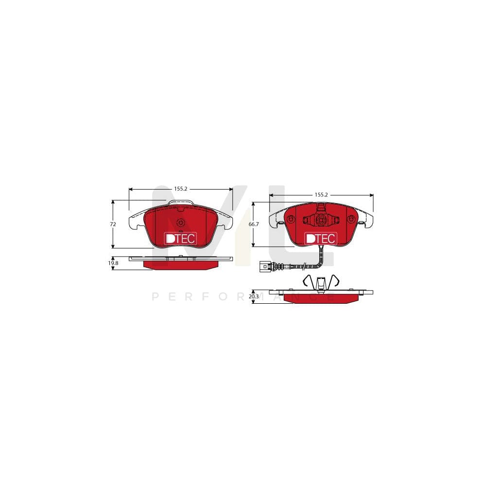 TRW Dtec Cotec Gdb1762Dte Brake Pad Set Incl. Wear Warning Contact