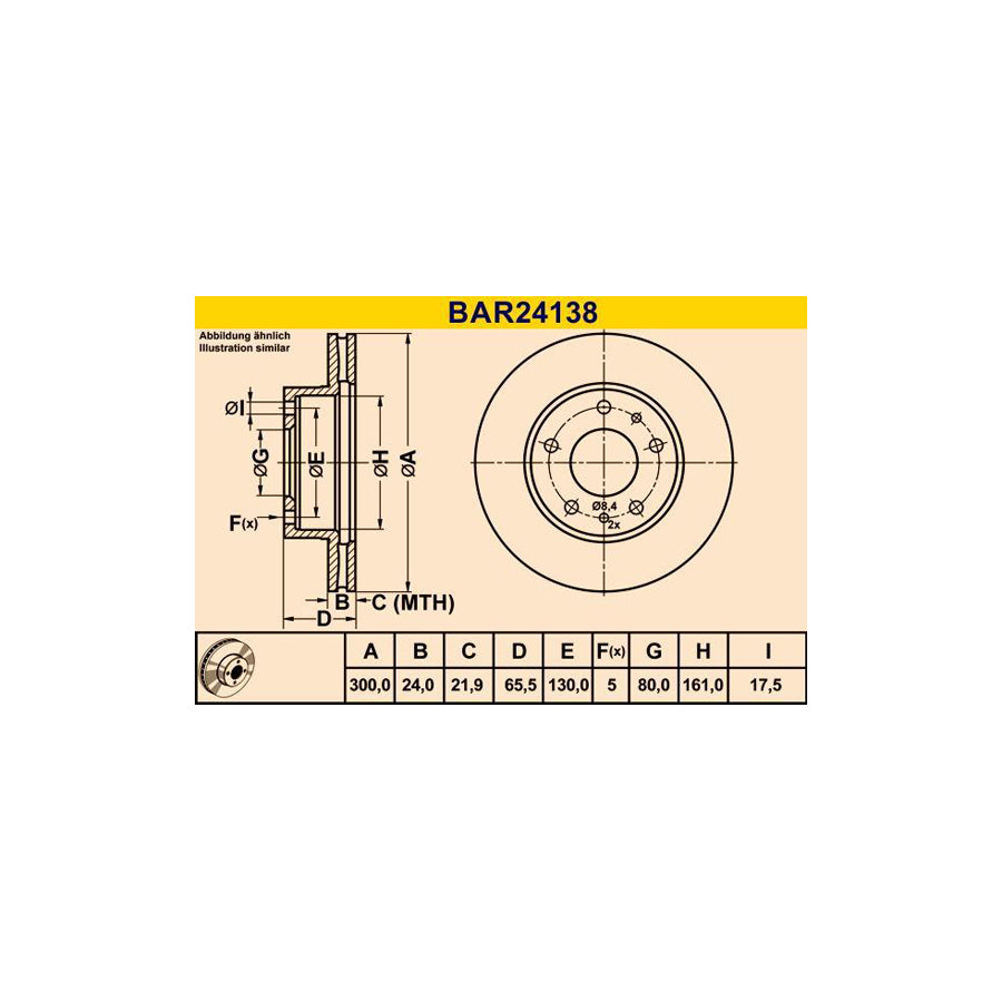 Barum Bar24138 Brake Disc