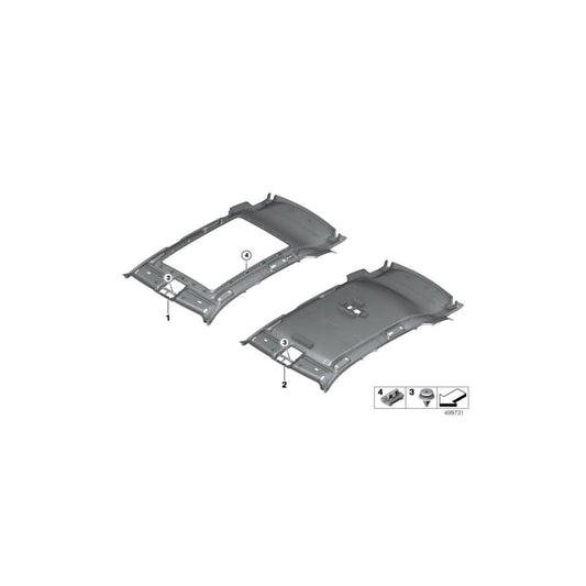 Genuine BMW 51448092720 Headlining Panoramic Roof ANTHRAZIT (Inc. X3)