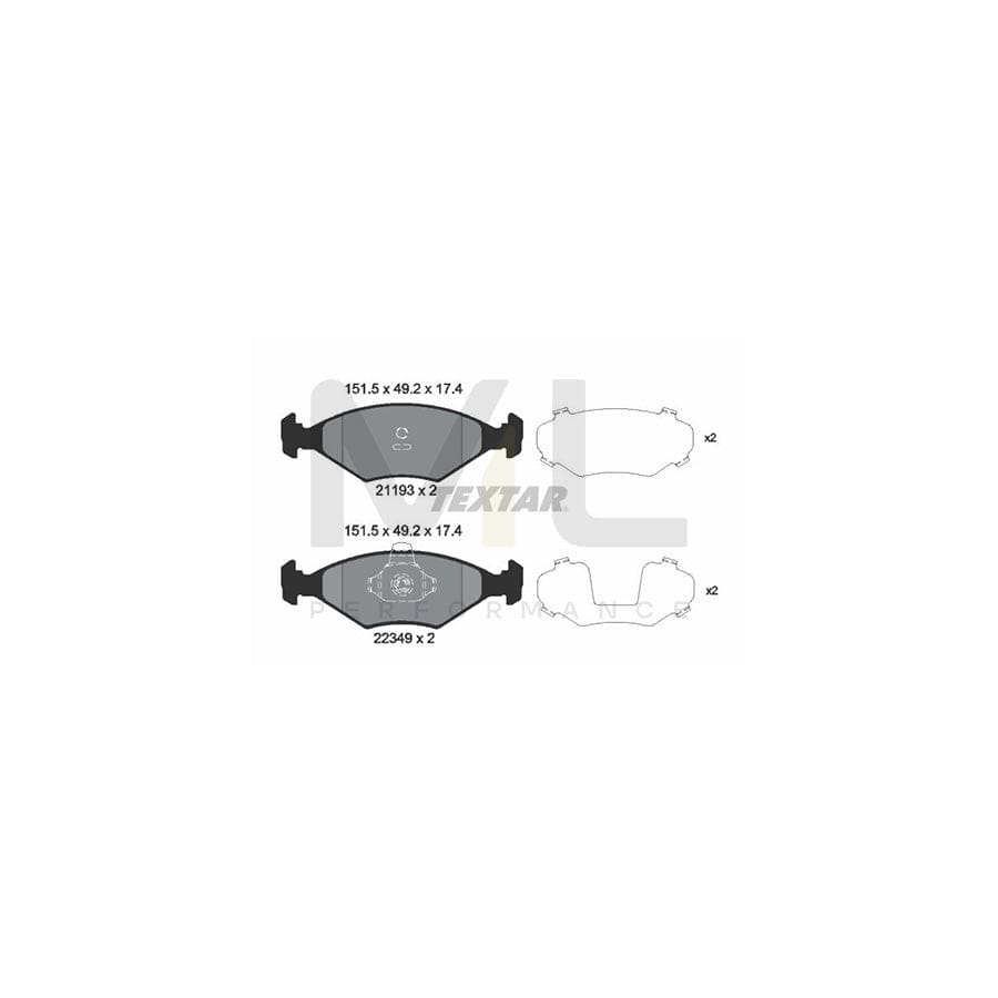 TEXTAR 2119303 Brake pad set for FIAT PALIO not prepared for wear indicator