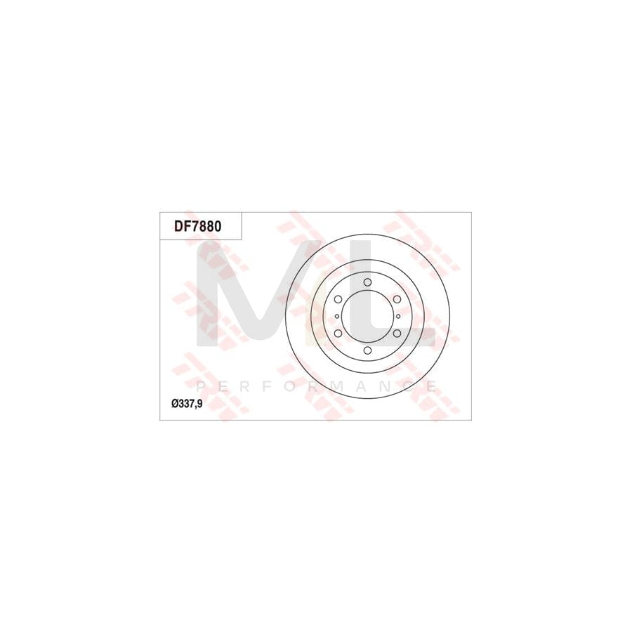TRW DF7880S Brake Disc Vented, Painted  - 1 piece
