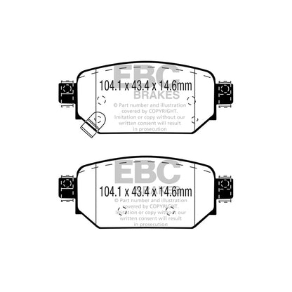 EBC DP23081 Mazda Greenstuff Rear Brake Pads (Inc. Mazda 3 & CX-3) 2 | ML Performance UK Car Parts