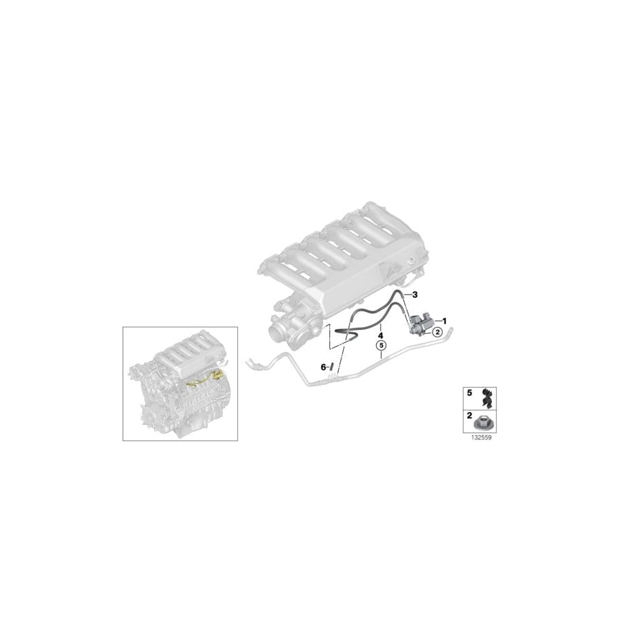 Genuine BMW 11742248843 E70 E53 E83 Hose Clamp (Inc. X5 40dX, 525xd & 325d)