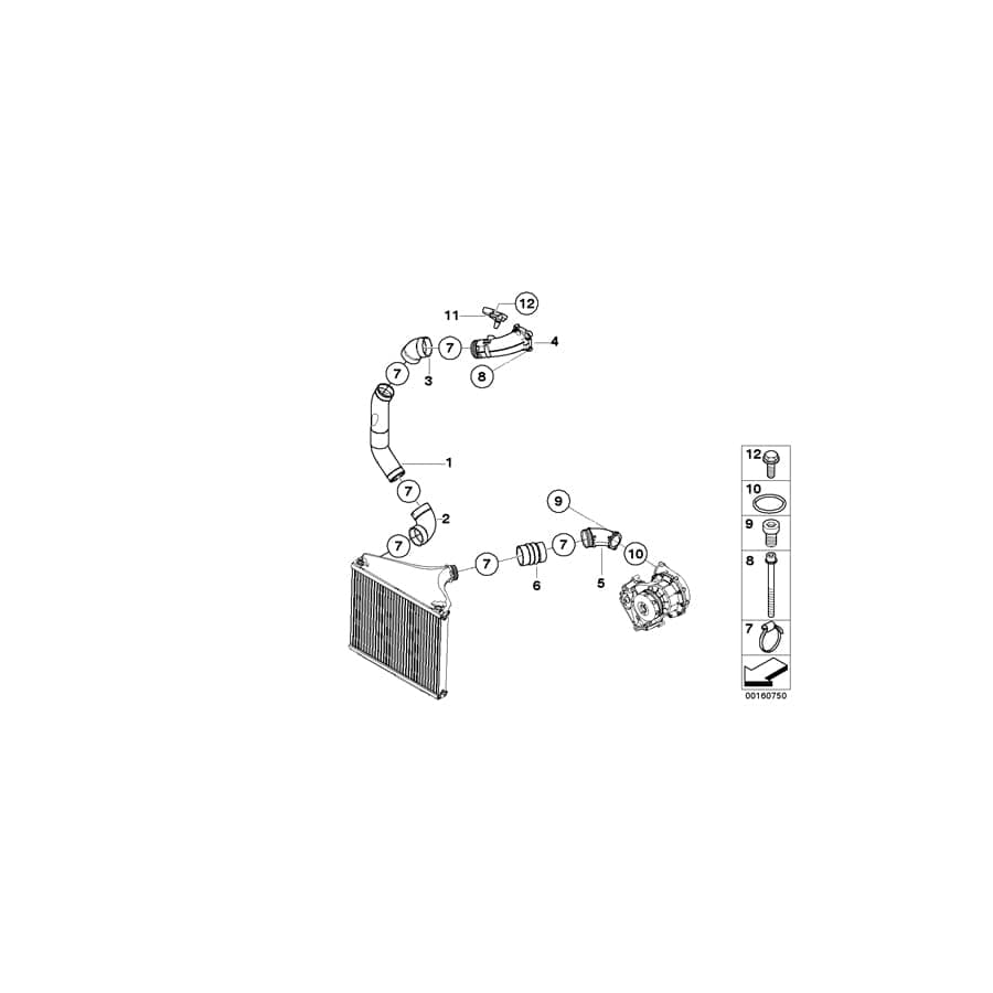 Genuine BMW 11617964686 E65 Hose Connection (Inc. AlpinaB7)