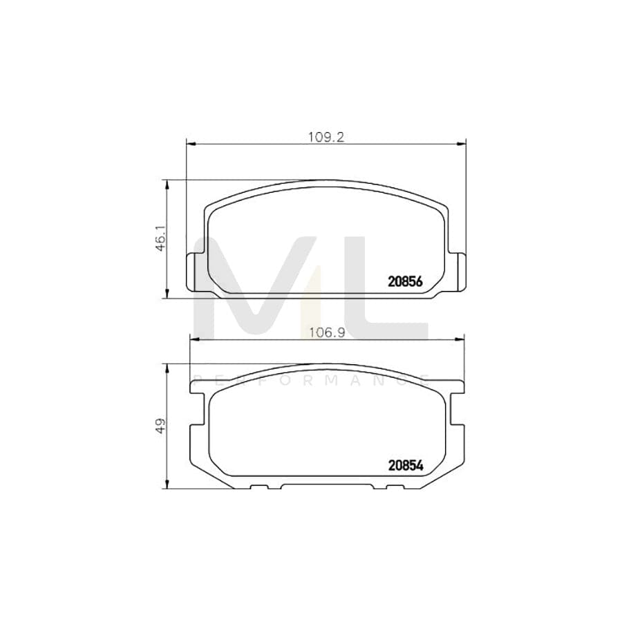 TEXTAR 2085602 Brake pad set not prepared for wear indicator