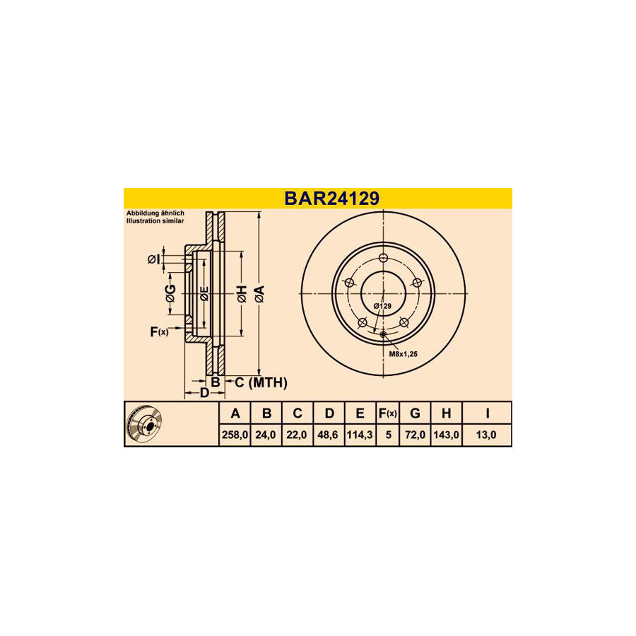 Barum Bar24129 Brake Disc