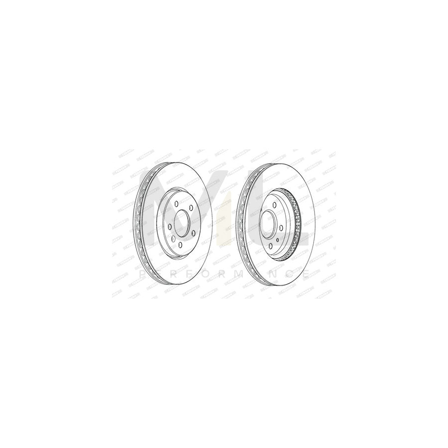 Ferodo Premier DDF2191C Brake Disc Vented, Coated, Without Bolts/Screws  - Pair