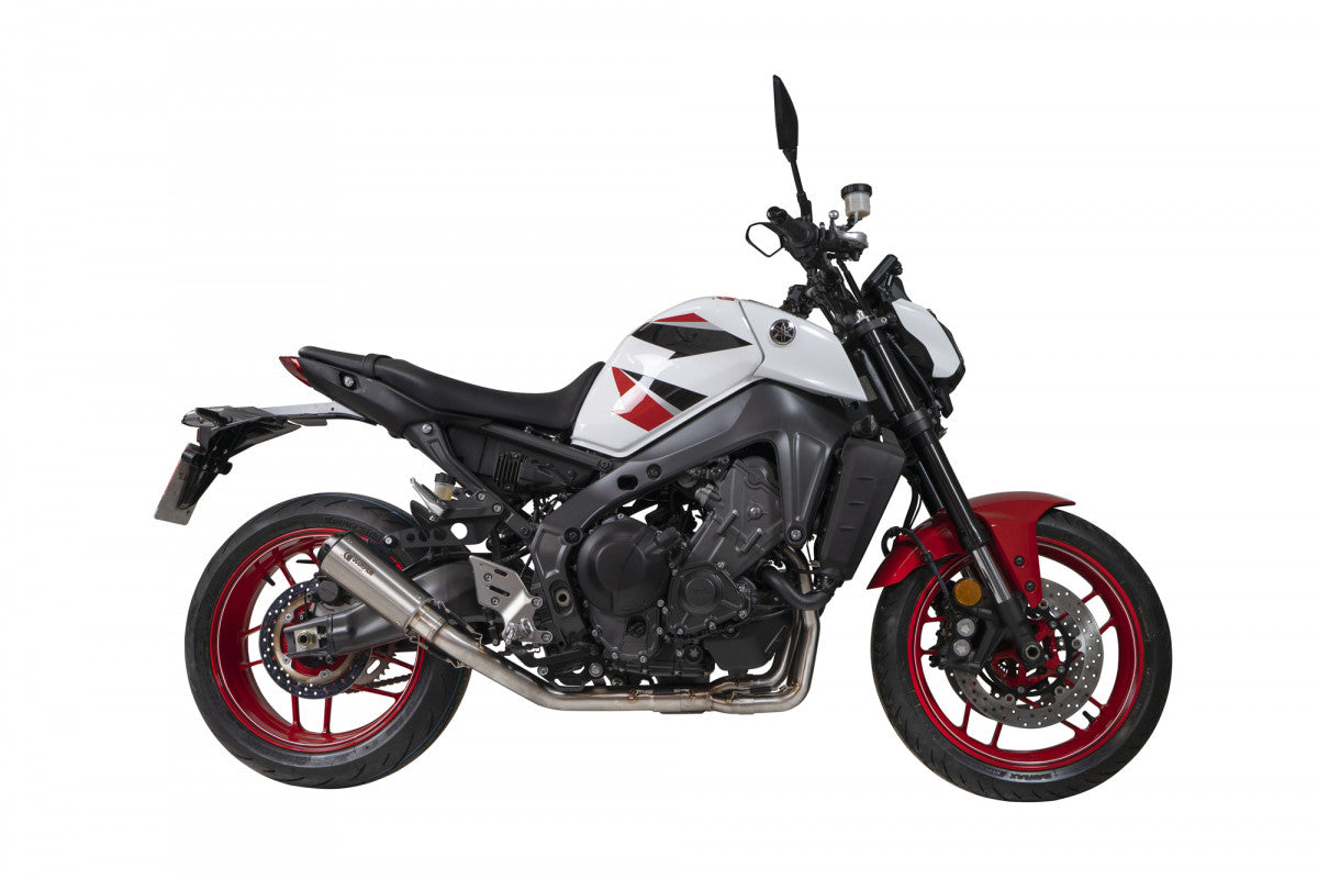 Scorpion PYA116SYSSEO Yamaha MT-09 Red Power Full System - Brushed Stainless Steel Sleeve | ML Performance UK UK