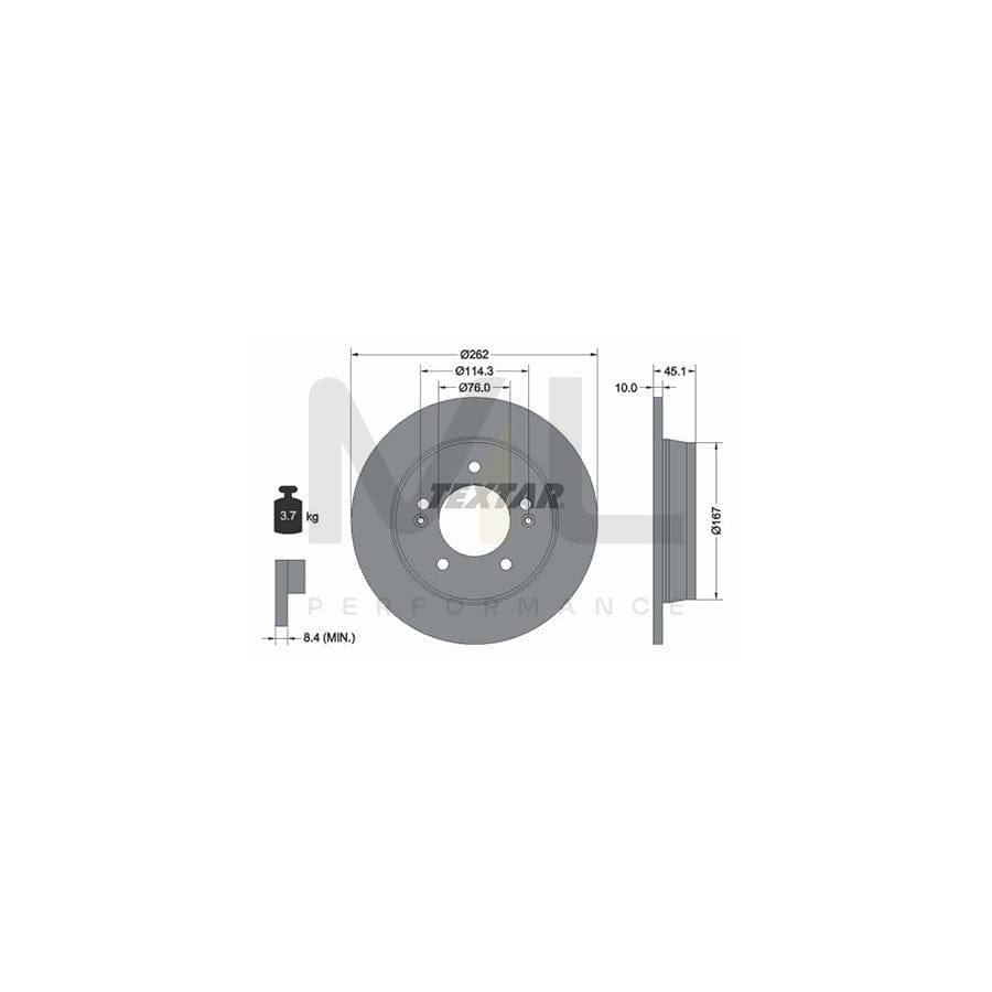 TEXTAR PRO 92240003 Brake Disc Solid, Coated, without wheel hub, without wheel studs  - 1 piece