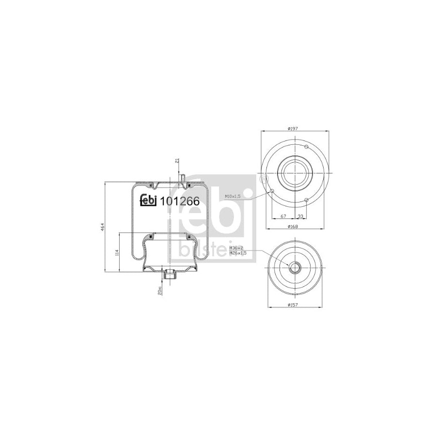 Febi Bilstein 101266 Boot, Air Suspension Suitable For Mercedes-Benz Vario